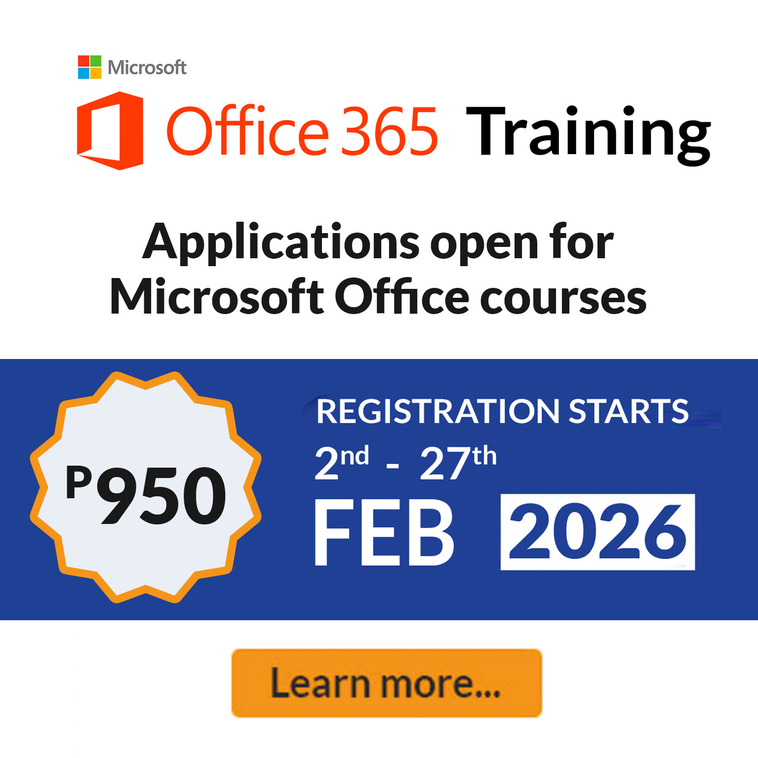 microsoft office training advert